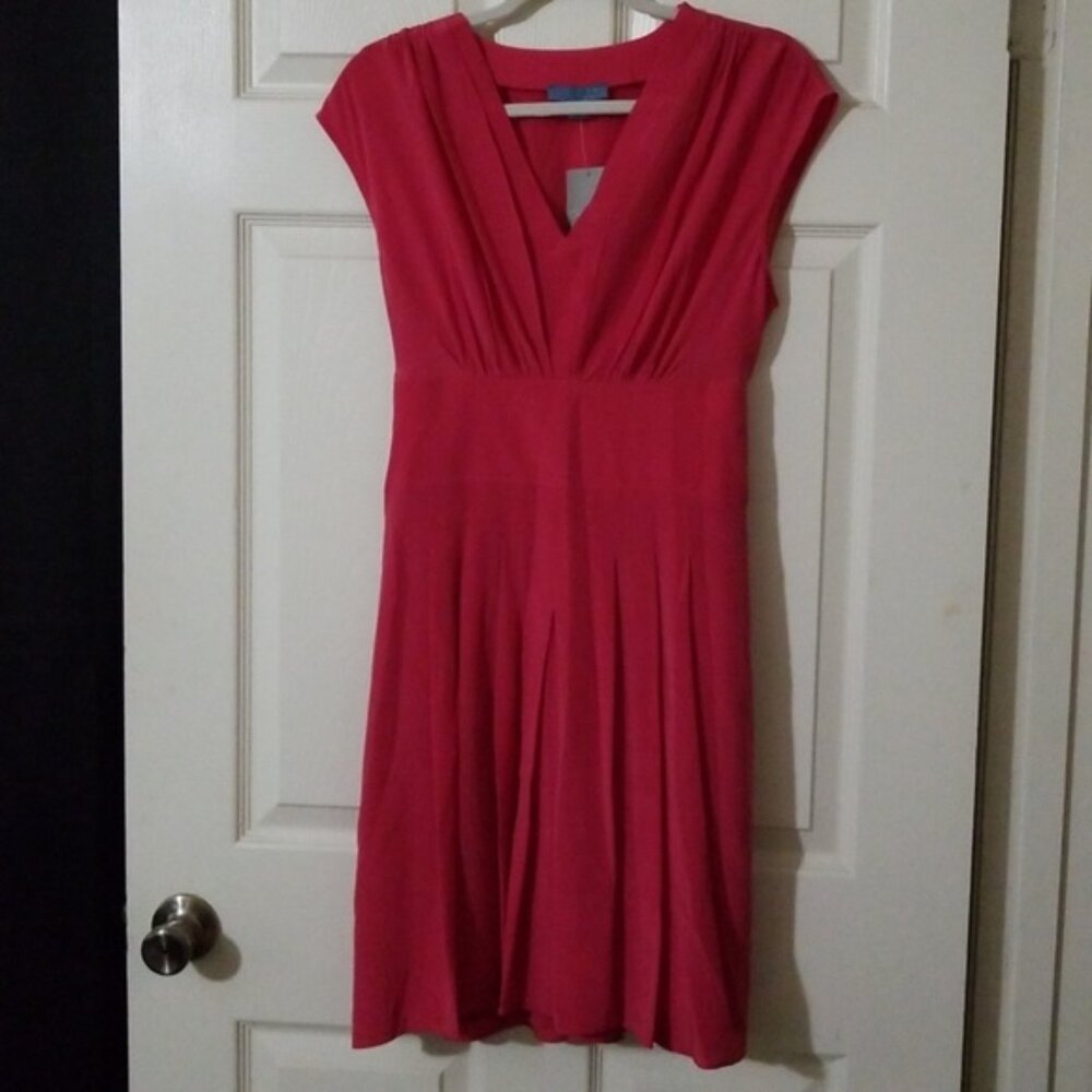 Lil For Anthropologie Pink Draped Silk Dress M